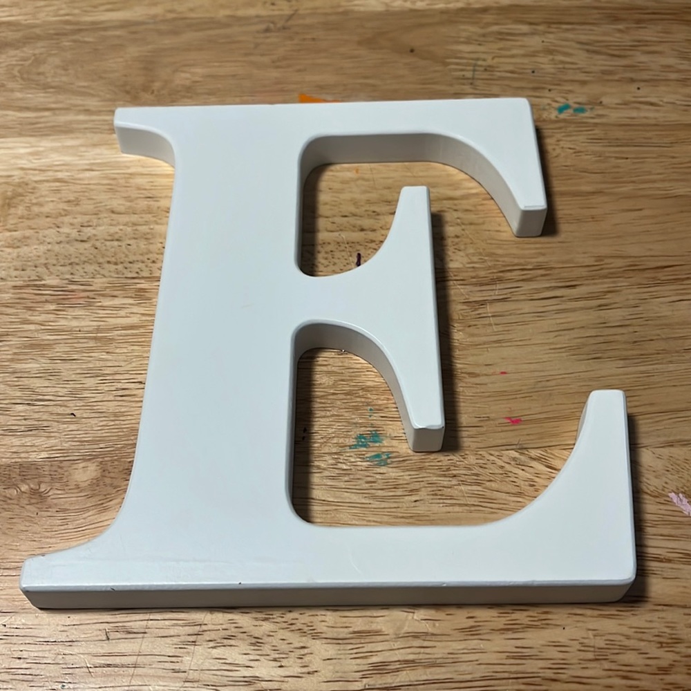 3 items for $10 Letter E wall hanging decor white